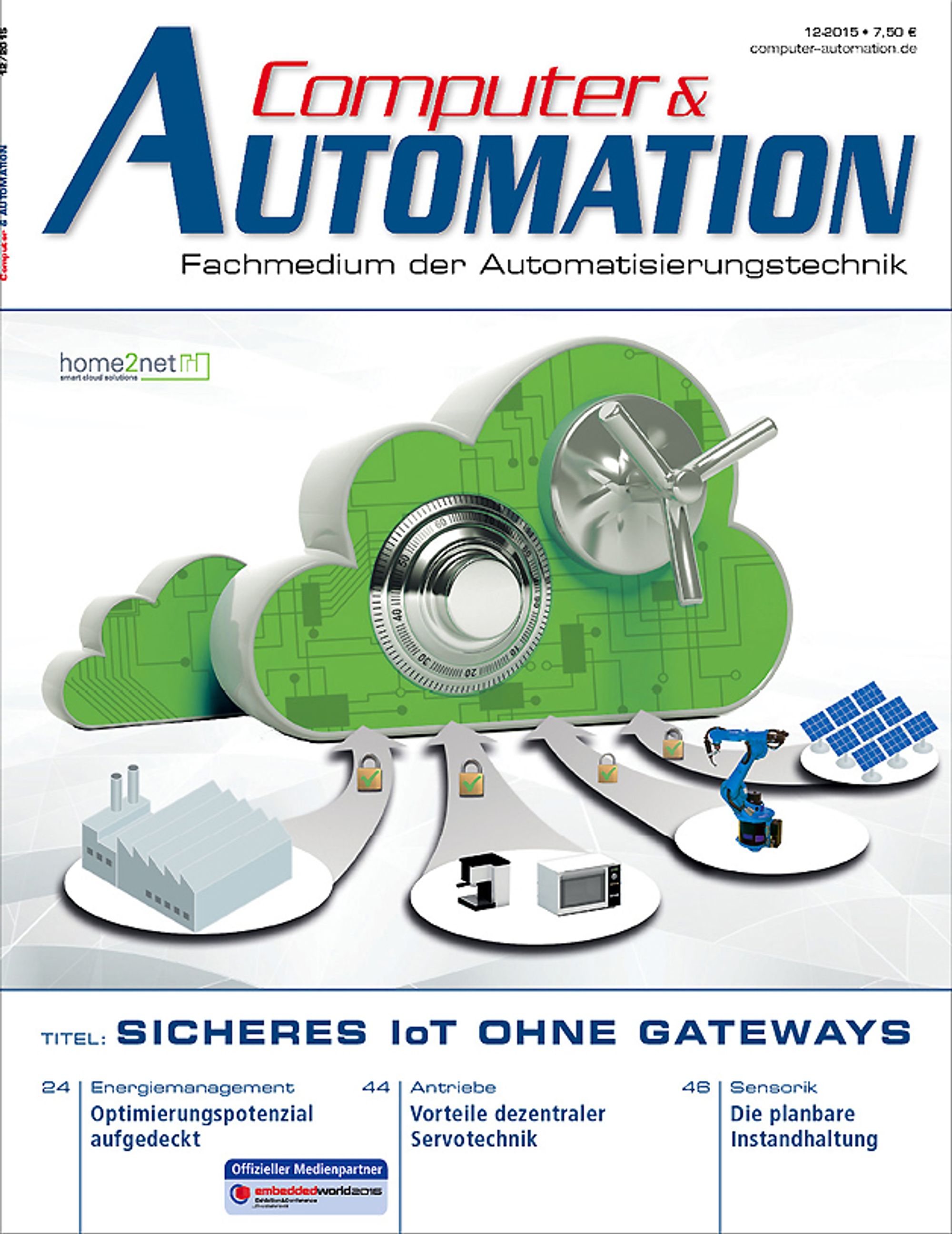 Cover picture of Computer&amp;AUTOMATION in December 2015