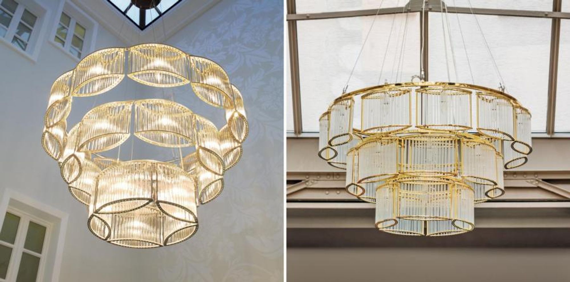 Stilio chandelier by Licht im Raum Dinnebier with forgery on the right