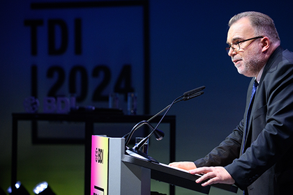 Siegfried Russwurm, President of the BDI, speaks at the Day of German Industry 2024 of the Federation of German Industries. Siegfried Russwurm, President of the BDI, speaks at the Day of German Industry 2024 of the Federation of German Industries.