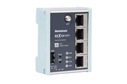 Helmholz has added the Rex 100 LTE+WAN and Rex 100 WiFi+WAN product variants to its portfolio of industrial routers. This means that the 'Rex' devices are now available with an additional WAN interface (Wide Area Network) and fallback mechanism.