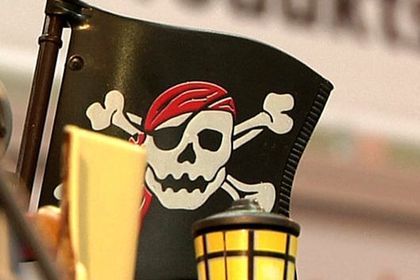 Product piracy, pirate flag Product piracy, pirate flag