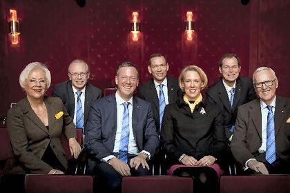Der Vorstand der HARTING Technologiegruppe: Margrit Harting, Dr. Michael Pütz, Philip Harting, Andreas Conrad, Maresa Harting-Hertz, Dr. Frank Brode und Dietmar Harting (von links nach rechts).