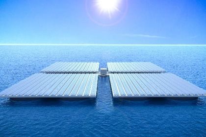 Soccer pitch-sized platforms that float stably on the water Soccer pitch-sized platforms that float stably on the water