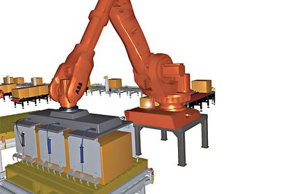Simulated action of a Kuka robot