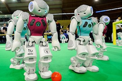 Nao-Roboter im Spiel, RoboCup-Federation Nao-Roboter im Spiel, RoboCup-Federation
