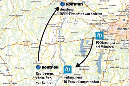Landkarte mit Standorten