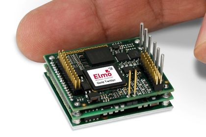 Der Servoantrieb »Gold Twitter« von Elmo Motion Control bietet gemessen am Volumen besonders viel Leistung. Der Servoantrieb »Gold Twitter« von Elmo Motion Control bietet gemessen am Volumen besonders viel Leistung.