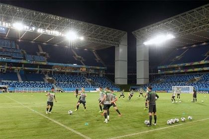 Fussballstadion, Training, Spieler Fussballstadion, Training, Spieler