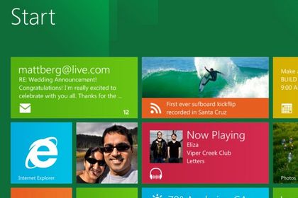 Screenshot, Windows 8, Bedienoberfläche, Start
