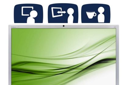 MMD Philips ErgoSign-Display überwacht die Sitzposition der User vor dem Monitor und  macht Korrekturvorschläge.