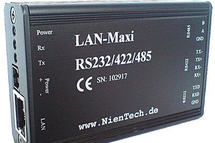 NienTech, Schnittstellenwandler LAN-Maxi/RS232/422/485 NienTech, Schnittstellenwandler LAN-Maxi/RS232/422/485