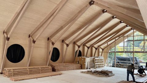 Hochschulpreis Holzbau 2023, 1. Preis: die Werk- und Forschungshalle Diemerstein der Rheinland-Pfälzischen Technischen Universität Kaiserslautern-Landau (RPTU)