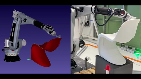 The execution of the robot movement can be monitored both in a digital environment and with the actual robot controller within RoboDK. The execution of the robot movement can be monitored both in a digital environment and with the actual robot controller within RoboDK.