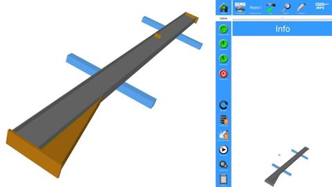 The IRPS software recognizes the double T-beam (grey) and the components to be welded to it (orange).