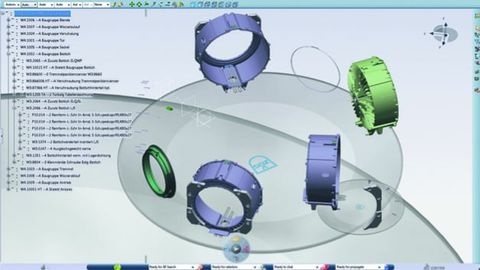 Representation of various components of a washing machine in the 3DExperience platform