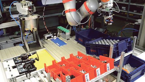 Precision assembly of loose components by robot