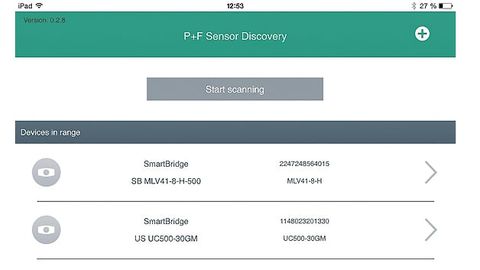 Darstellung von Sensordaten mit der SmartBridge-App
