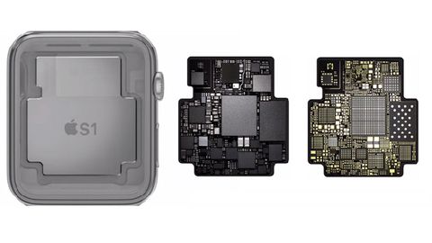 Apples S1 ist kein SoC, sondern ein Modul mit mehreren Chips auf einem Mini-PCB. Apples S1 ist kein SoC, sondern ein Modul mit mehreren Chips auf einem Mini-PCB.