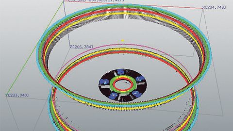 Fraunhofer IFF, Datensatz eines Rades umfasst etwa eine Million Messpunkte Fraunhofer IFF, Datensatz eines Rades umfasst etwa eine Million Messpunkte