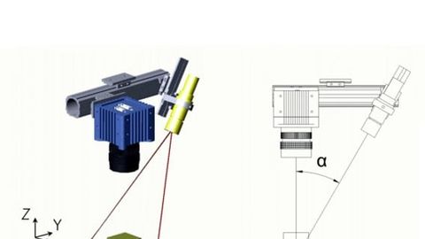 Schema, Lichtschnittverfahren/Laser-Triangulation