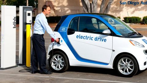 car2go-Smart an einer Blink-Ladesäule car2go-Smart an einer Blink-Ladesäule