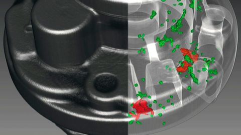 Prüfung eines Gussteils mittels Computertomographie