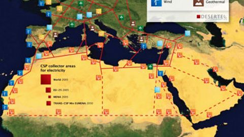 Desertec, Karte mögliche Infrastruktur Desertec, Karte mögliche Infrastruktur