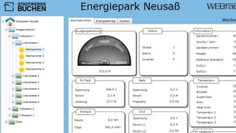 Webfactory Energiepark, Überwachungsmonitor Webfactory Energiepark, Überwachungsmonitor