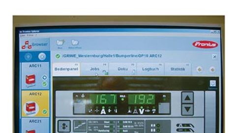 Die Dokumentations- und Management-Software erlaubt den ferngesteuerten Zugriff auf die Parameter aller Schweißstromquellen. Die Dokumentations- und Management-Software erlaubt den ferngesteuerten Zugriff auf die Parameter aller Schweißstromquellen.