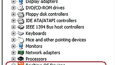 Die RTOS-Devices werden unter Windows mit Dummy-Treibern installiert. Die RTOS-Devices werden unter Windows mit Dummy-Treibern installiert.