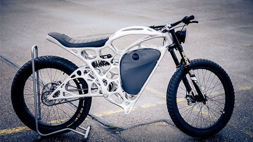 Details of the world's first 3D-printed electric motorcycle