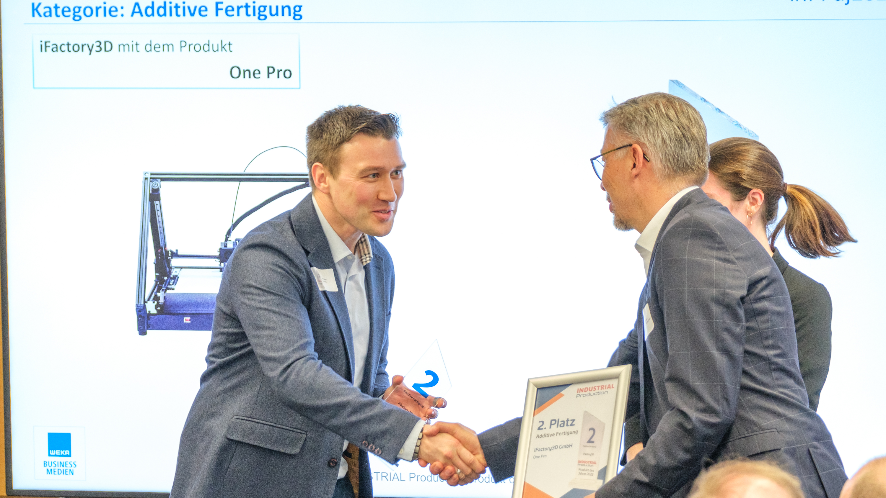 Second place in the "Additive Manufacturing" category went to iFactory3D with the One Pro.