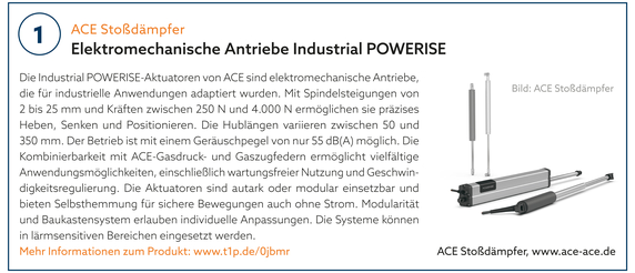 1: ACE Stoßdämpfer | Aktuatoren Industrial POWERISE 1: ACE Stoßdämpfer | Aktuatoren Industrial POWERISE