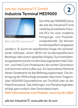 ads-tec Industrial IT GmbH | Industrie Terminal MES9000 ads-tec Industrial IT GmbH | Industrie Terminal MES9000