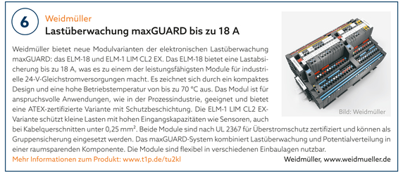 6: Weidmüller | Elektronisches Lastüberwachungsmodul maxGUARD ELM-18 6: Weidmüller | Elektronisches Lastüberwachungsmodul maxGUARD ELM-18