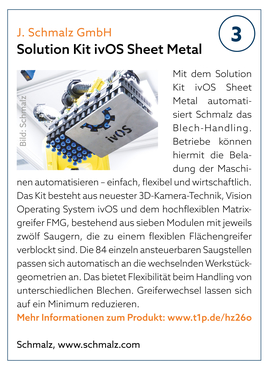 J. Schmalz GmbH | Solution Kit ivOS Sheet Metal J. Schmalz GmbH | Solution Kit ivOS Sheet Metal