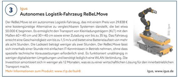 3: Igus | Autonomes Logistik-Fahrzeug ReBeLMove 3: Igus | Autonomes Logistik-Fahrzeug ReBeLMove