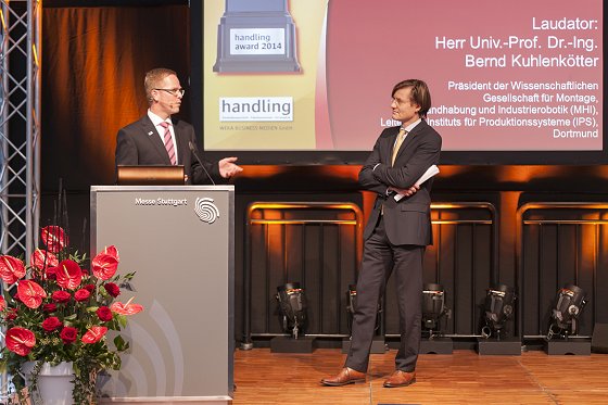 Professoren Bernd Kuhlenkötter als Laudator und Joachim Metternich als Juror