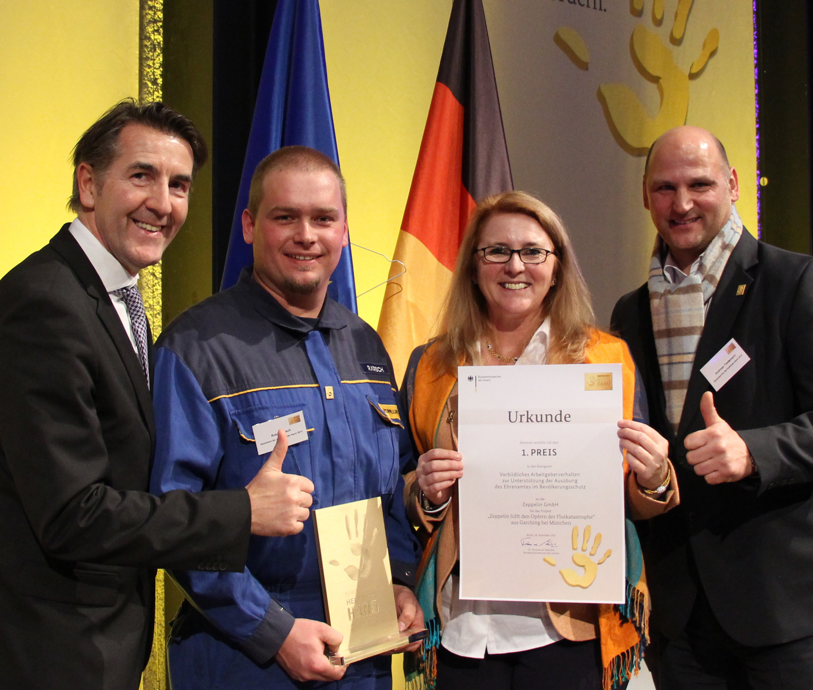 Artikelsuche: Zeppelin: 1. Platz bei der „Helfenden Hand 2013“