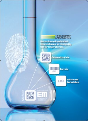 Produkt-News: Messkolben mit Individualkennzeichnung, so einzigartig wie ein Fingerabdruck