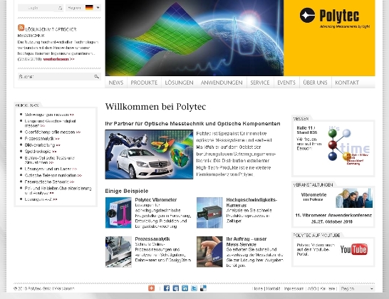 News: Polytec: Homepage in neuem Look