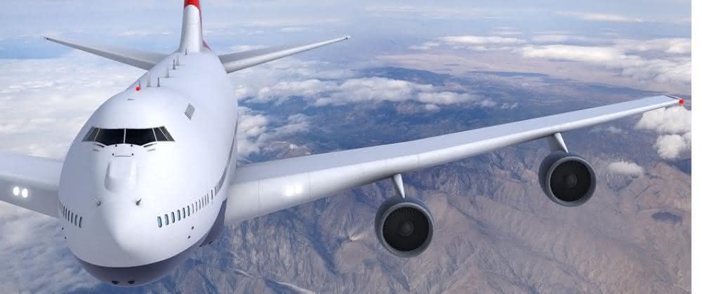 Treffpunkt für Erreger aus aller Welt: Materialien in Flugzeugen Flugzeug fliegt über Gebirge