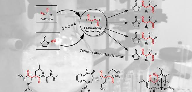 Selektive Synthese von 1,4-Dicarbonylverbindungen mit Sulfoxiden sowie bedeutende Wirkstoffvertreter, die die 1,4-Dicarbonyleinheit enthalten. Selektive Synthese von 1,4-Dicarbonylverbindungen mit Sulfoxiden sowie bedeutende Wirkstoffvertreter, die die 1,4-Dicarbonyleinheit enthalten.
