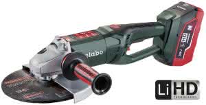 Metabo präsentiert den weltweit ersten akkubetriebenen großen Winkelschleifer für Scheiben mit 230 Millimetern Durchmesser. (Abb.: Metabo)