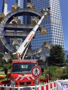 Die Euroskulptur in Frankfurt. (Abb.: Mateco)