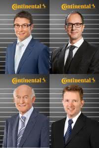 Barry Guildford (l.o.), Daniel Gainza (r.o.), Herbert Mensching (l.o.) und Ralf Benack (r.u.). (Abb.: Continental)