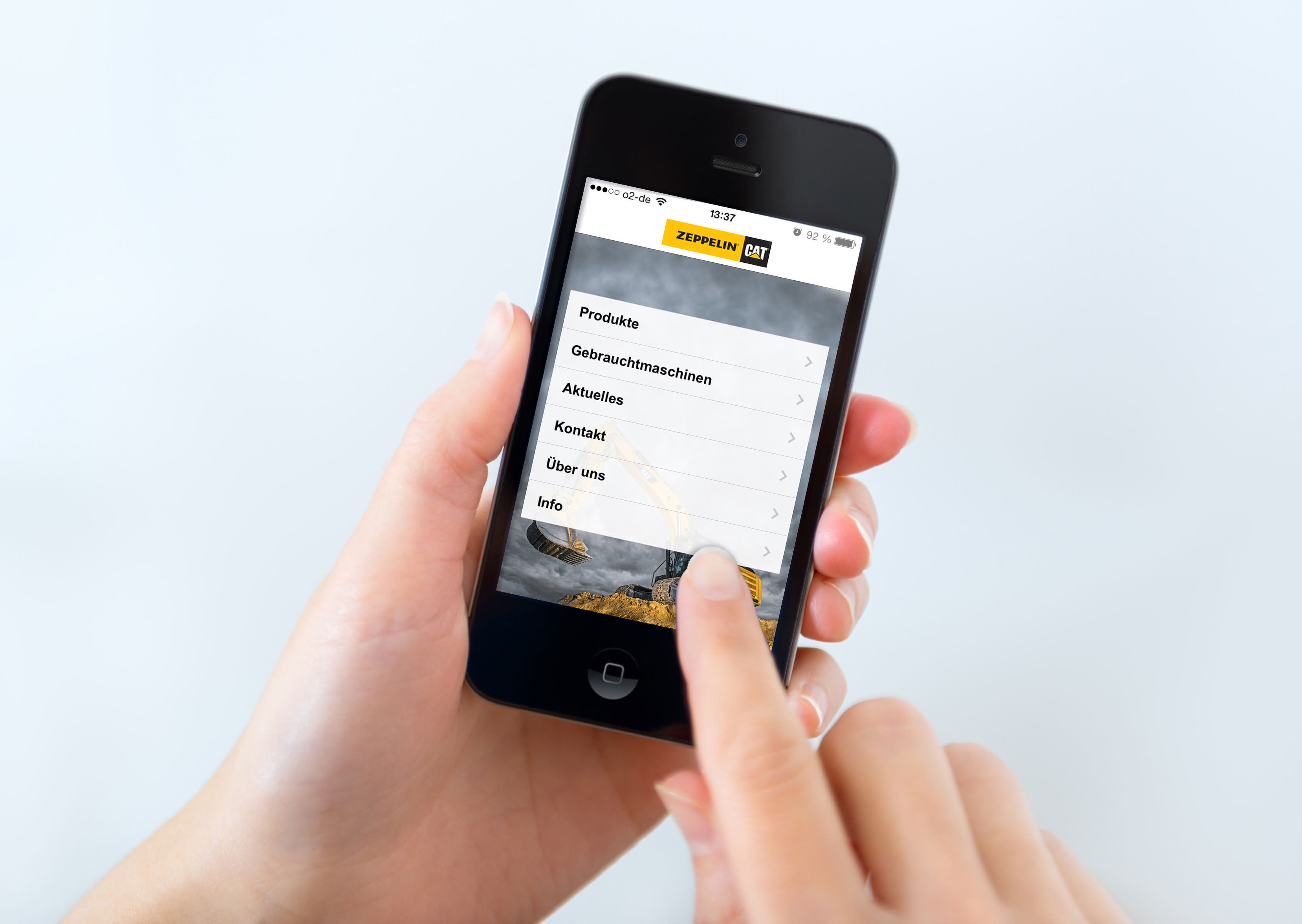 Bagger und Radlader: Zeppelin: Neue kostenlose Kunden-App für das iPhone Die neue Zeppelin App für iPhones ist im App-Store leicht mit dem Stichwort „Zeppelin“ zu finden. Abb.: Zeppelin