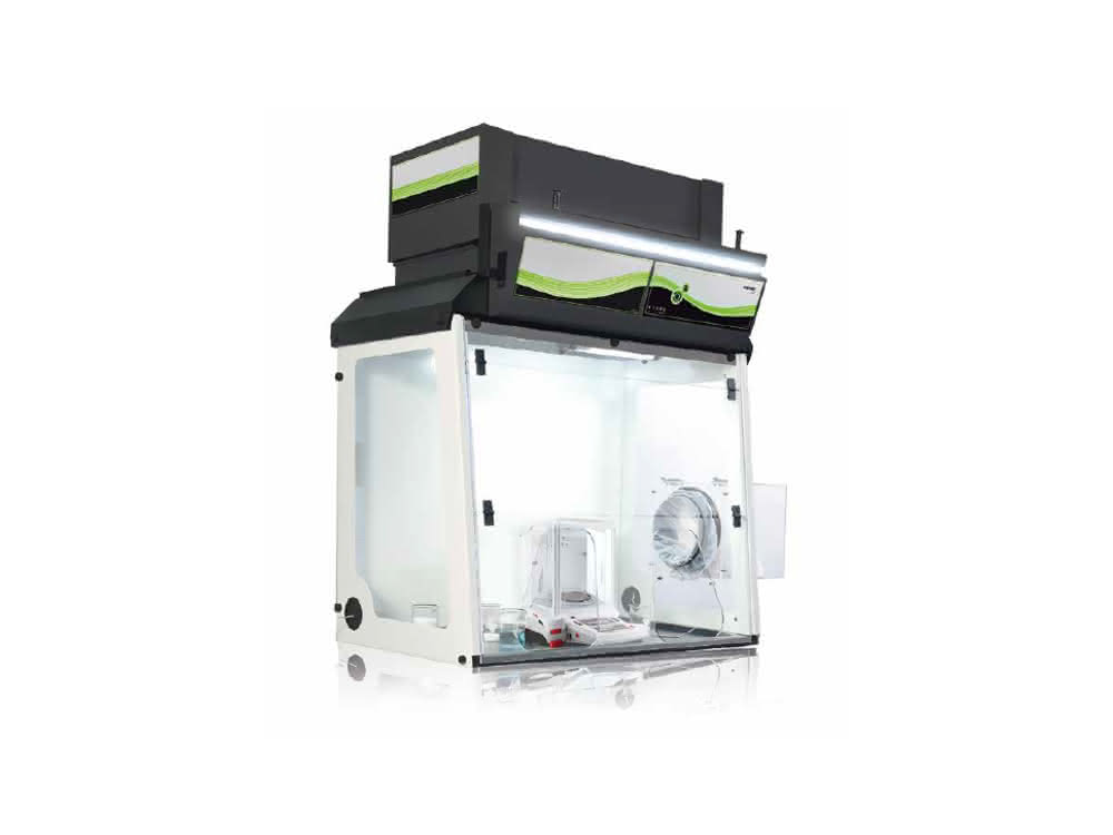 Explorer Semi-Micro-Waage und Filterabzugshaube Captair 391Smart von Ohaus Explorer Semi-Micro-Waage und Filterabzugshaube Captair 391Smart von Ohaus
