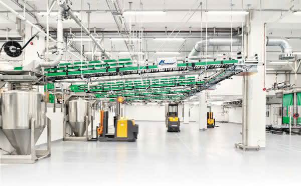 Conveyor and lifting technology: Intelligent supply of production at Hügli Container filling