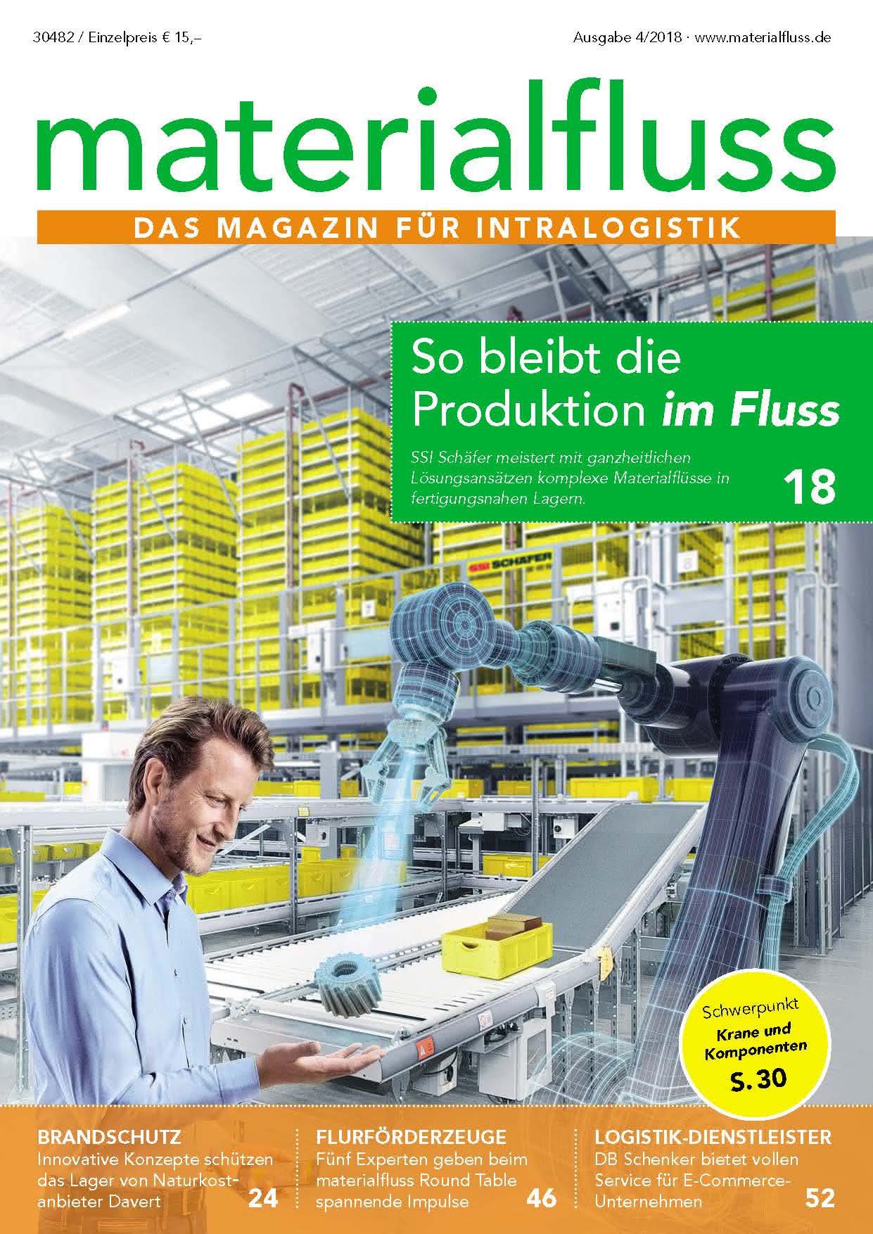 Inhaltsverzeichnisse materialfluss PRINT: materialfluss Ausgabe 4/2018 materialfluss 4/2018 Titelseite